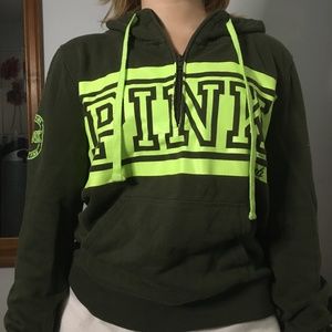 Cotton quarter zip sweater - PINK